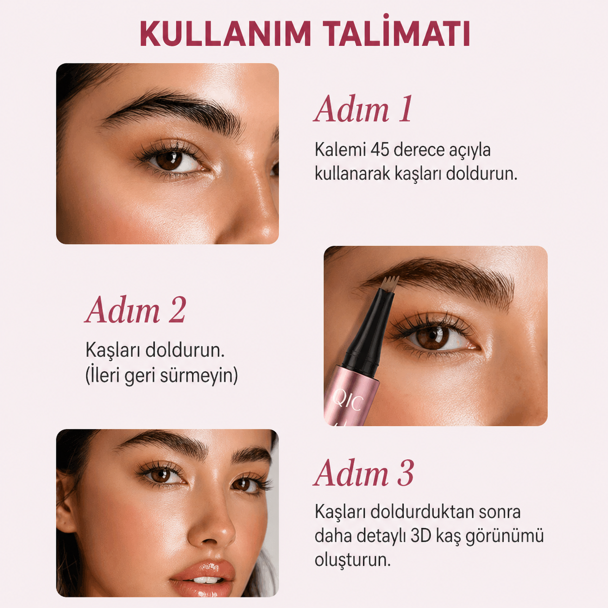 Suya Dayanıklı Mikro Çatallı Kaş Kalemi