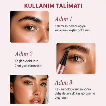 Suya Dayanıklı Mikro Çatallı Kaş Kalemi